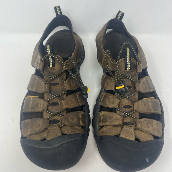 Keen Newport H2 sandals mens size 12 brown leather hiking water shoe - Picture 7 of 10